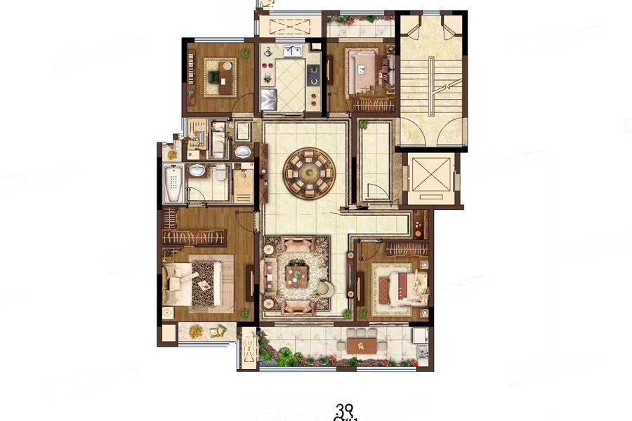 金坛新城金郡4室2厅2卫139㎡户型图