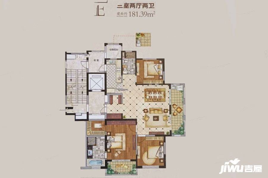 龙德花园e户型181.39平