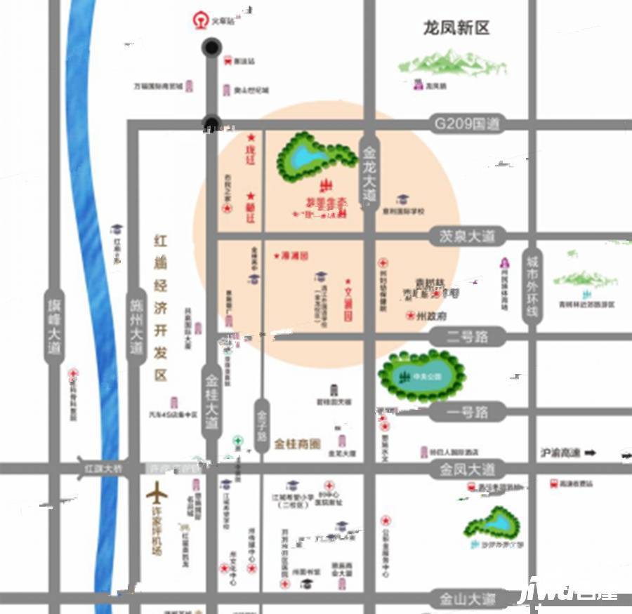 龙凤生态城安澜园位置交通图