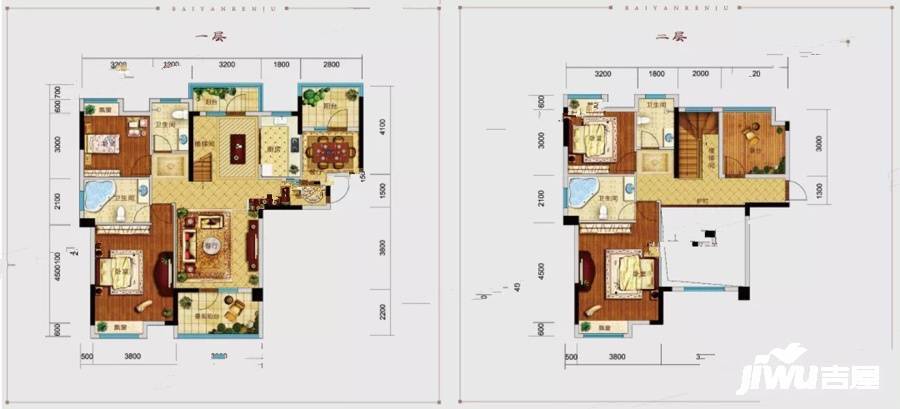 白杨仁居5室2厅4卫195㎡户型图