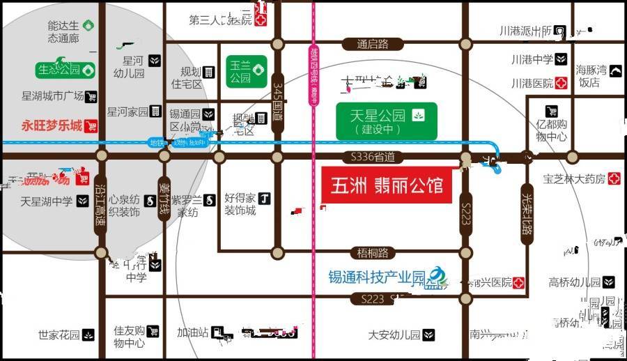 五洲翡丽公馆位置交通图