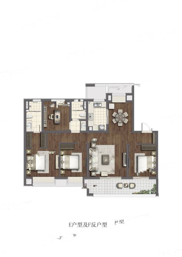 融创盛和九里桃源4室2厅2卫142㎡户型图