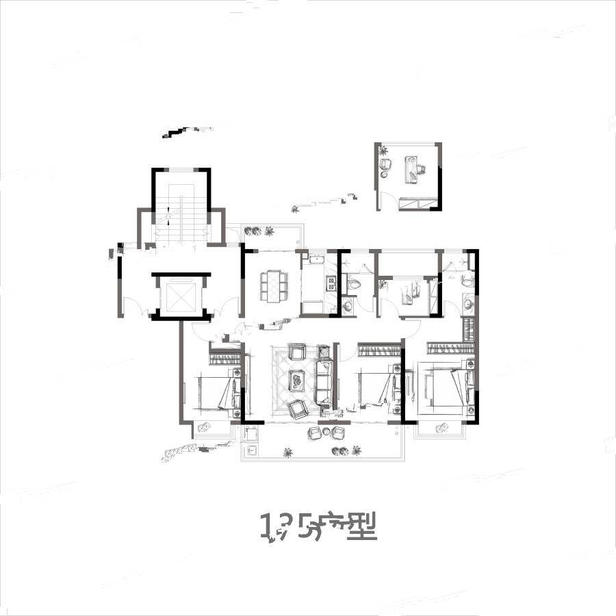 时光漫城4室2厅2卫135㎡户型图