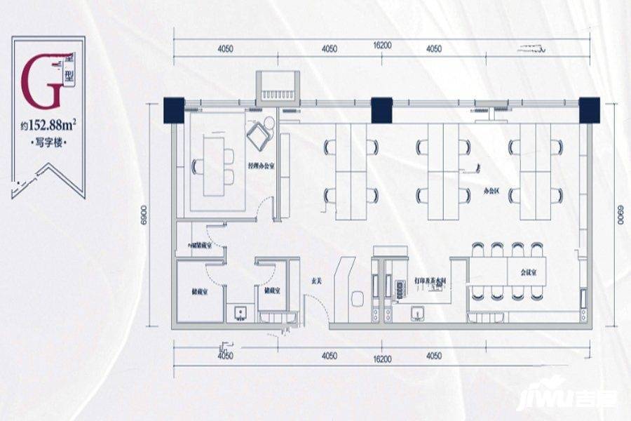 奥园观山海商务广场1室1厅1卫152.9㎡户型图