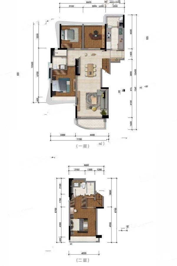 中冶逸璟公馆4室2厅2卫129㎡户型图