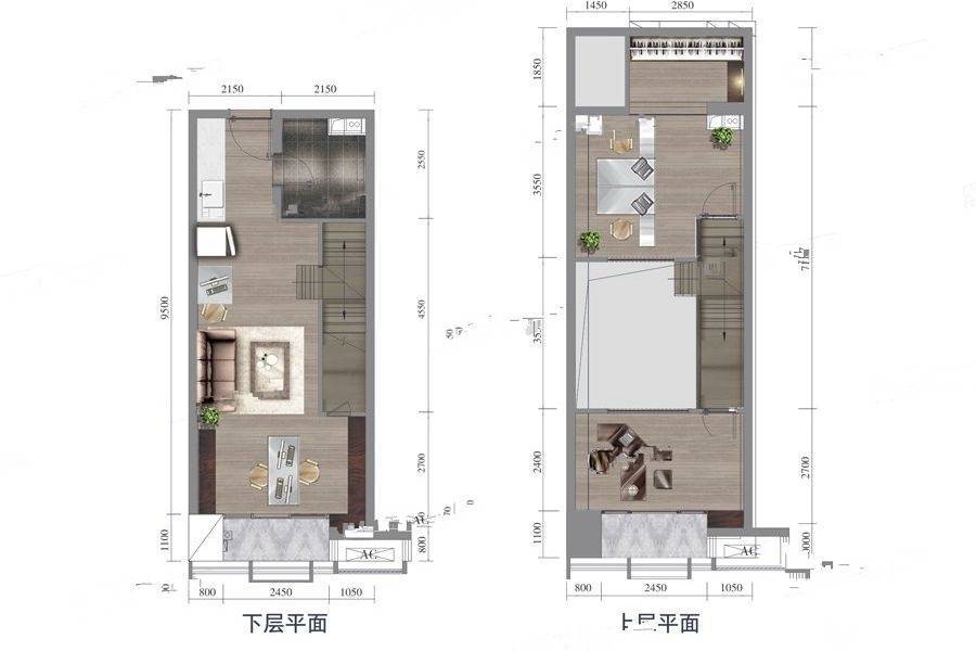 铭泰城市广场1室1厅1卫60㎡户型图