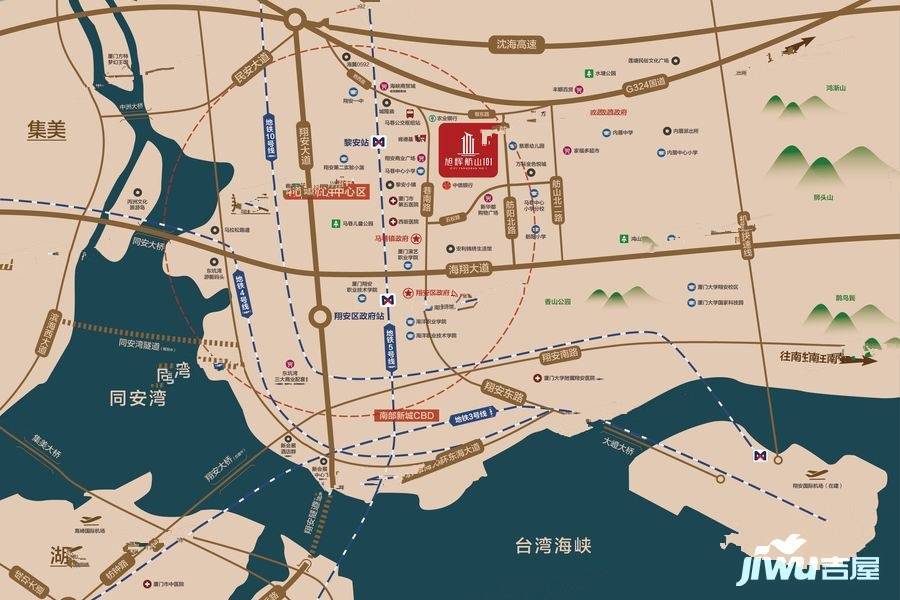旭辉舫山101位置交通图