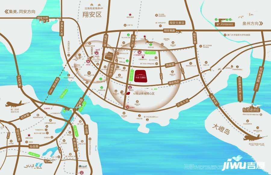 中南九锦台位置交通图