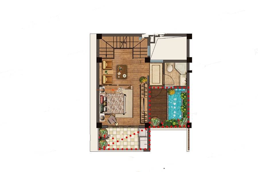 椿山庄2室2厅2卫84㎡户型图