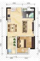 盛荟天地1室1厅1卫55㎡户型图