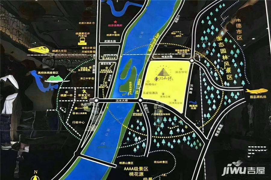 桃源东湖和缘位置交通图