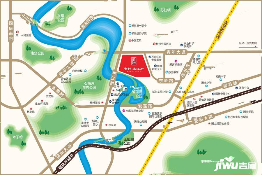 金钟滨江府位置交通图