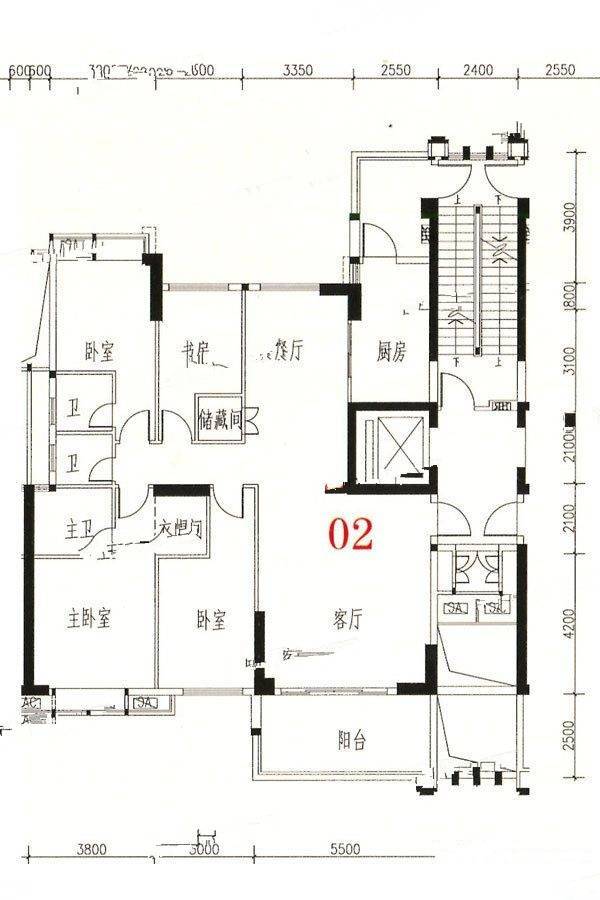 金煌时代雅园4室2厅3卫181㎡户型图