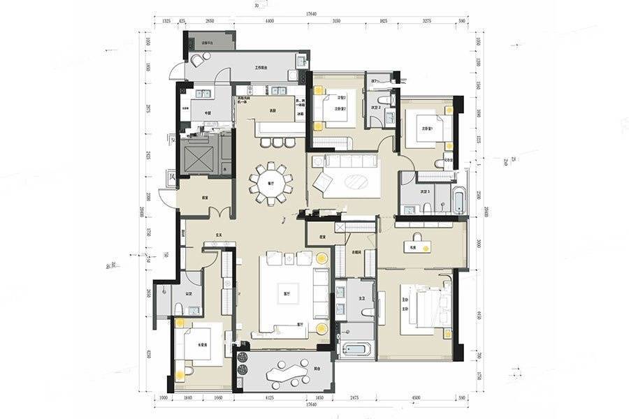 宝能城市花园4室3厅2卫285㎡户型图