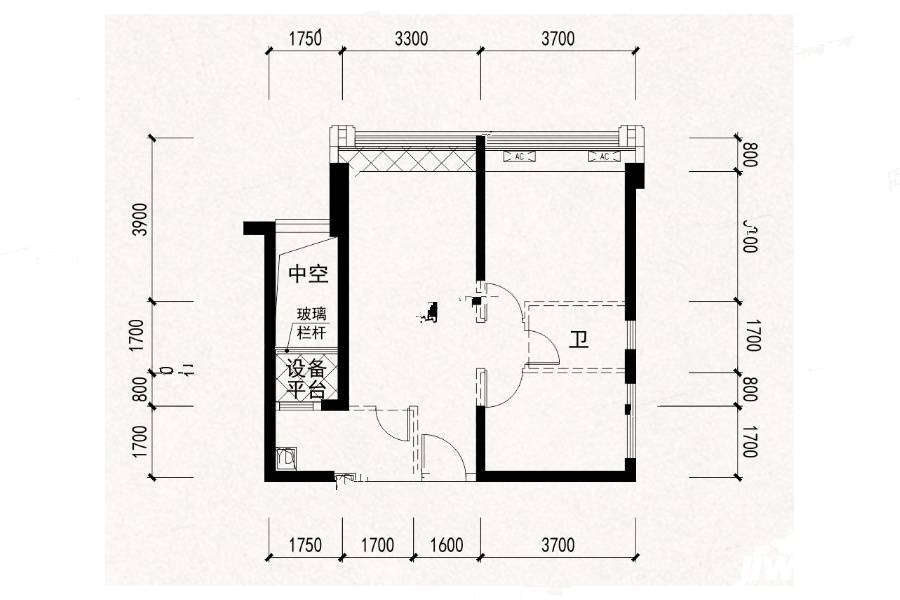 御海尚品华府2室1厅1卫78㎡户型图