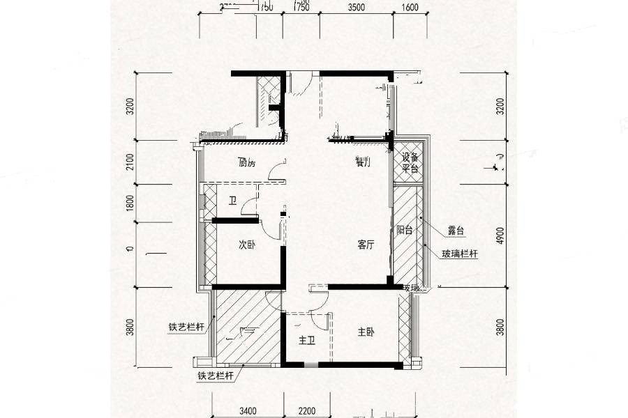 御海尚品华府3室2厅2卫132㎡户型图