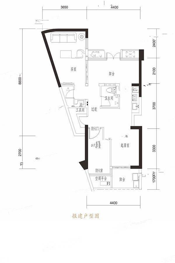 海悦城市广场1室1厅1卫75㎡户型图