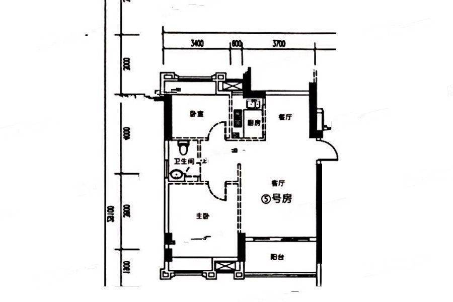 璟熙华园2室2厅1卫81㎡户型图