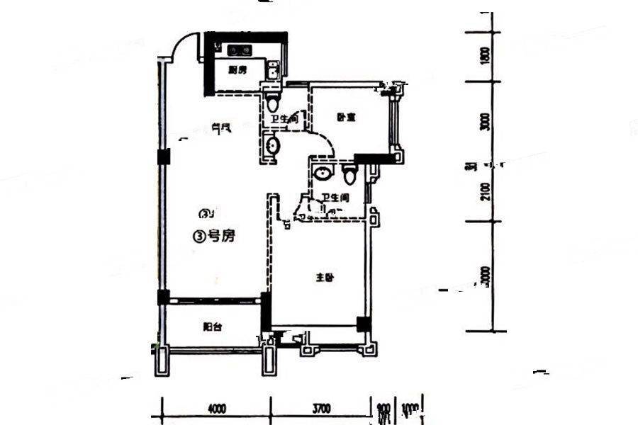 璟熙华园2室2厅1卫82㎡户型图