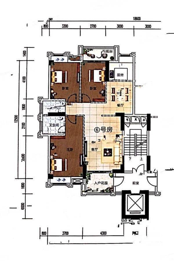 璟熙华园3室2厅2卫133㎡户型图