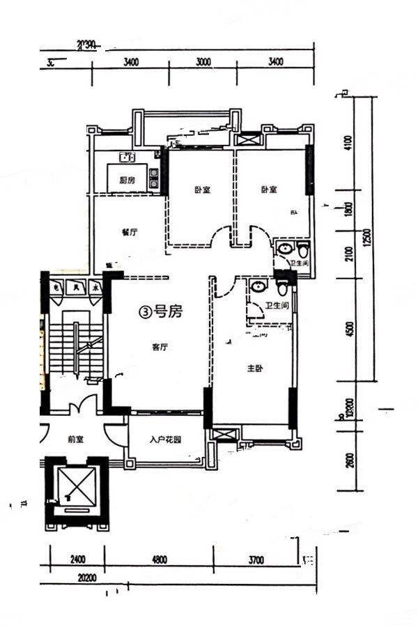 璟熙华园3室2厅2卫139㎡户型图