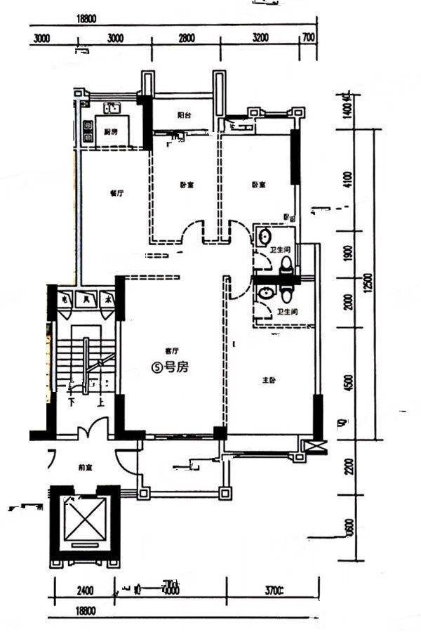 璟熙华园3室2厅2卫140㎡户型图