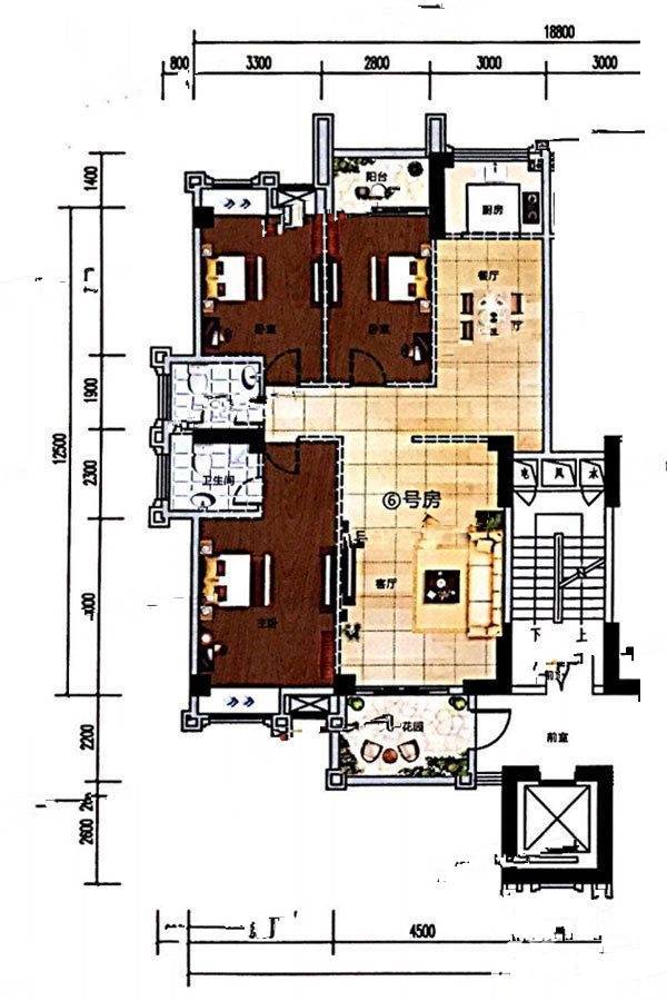 璟熙华园3室2厅2卫144㎡户型图