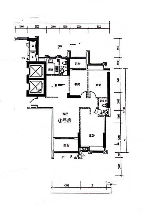 璟熙华园3室2厅2卫148㎡户型图