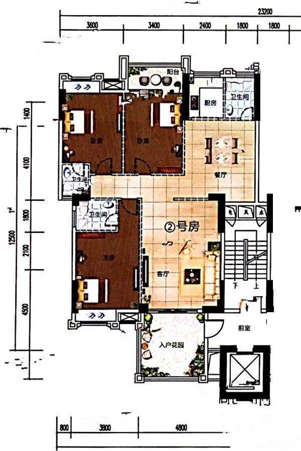 璟熙华园3室2厅3卫156㎡户型图