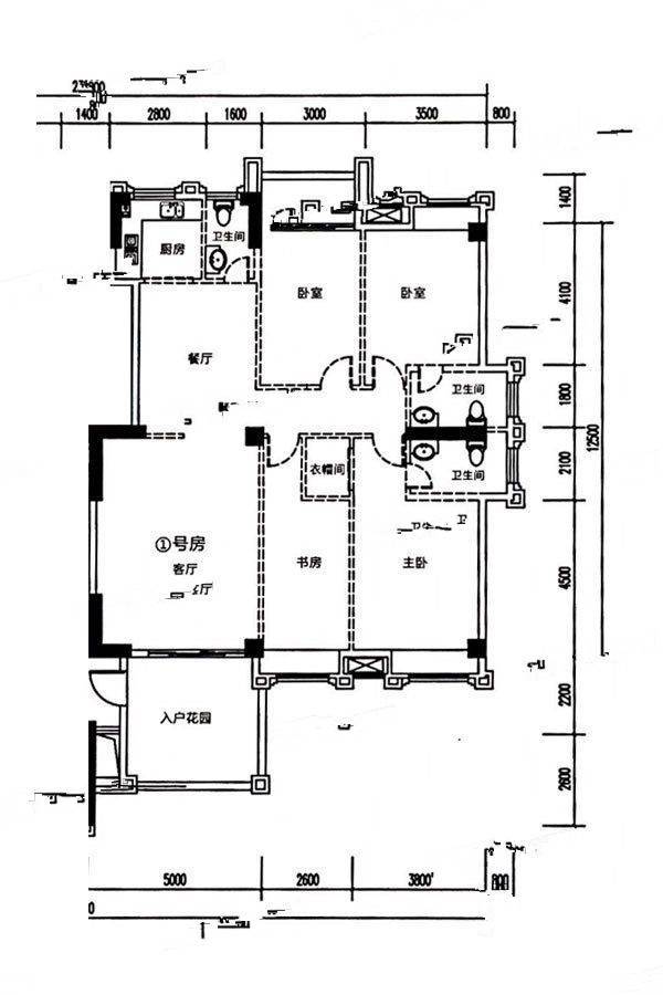 璟熙华园4室2厅3卫178㎡户型图