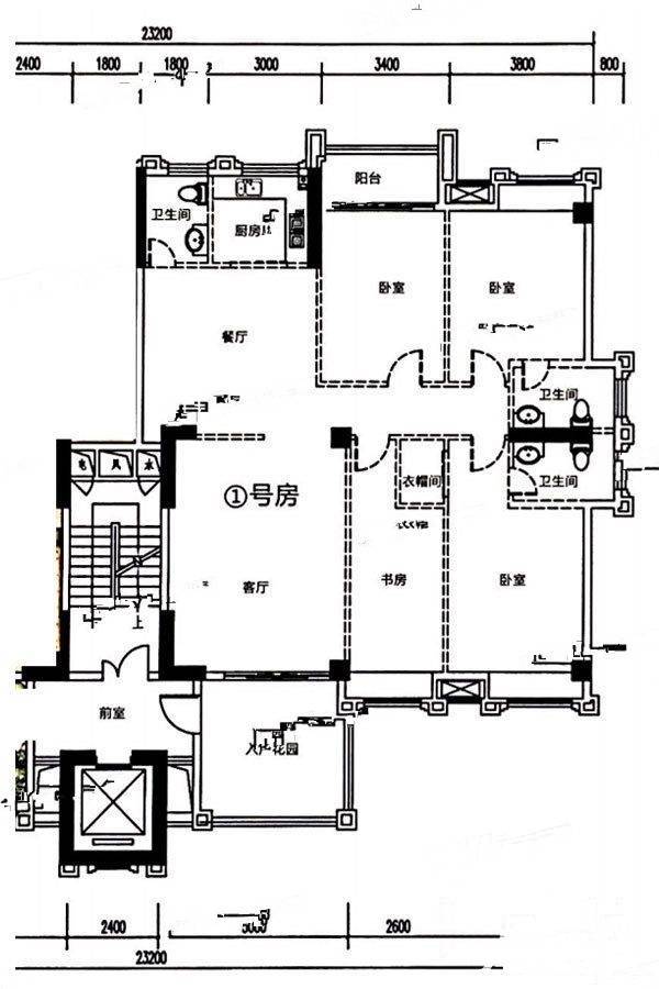 璟熙华园4室2厅3卫186㎡户型图