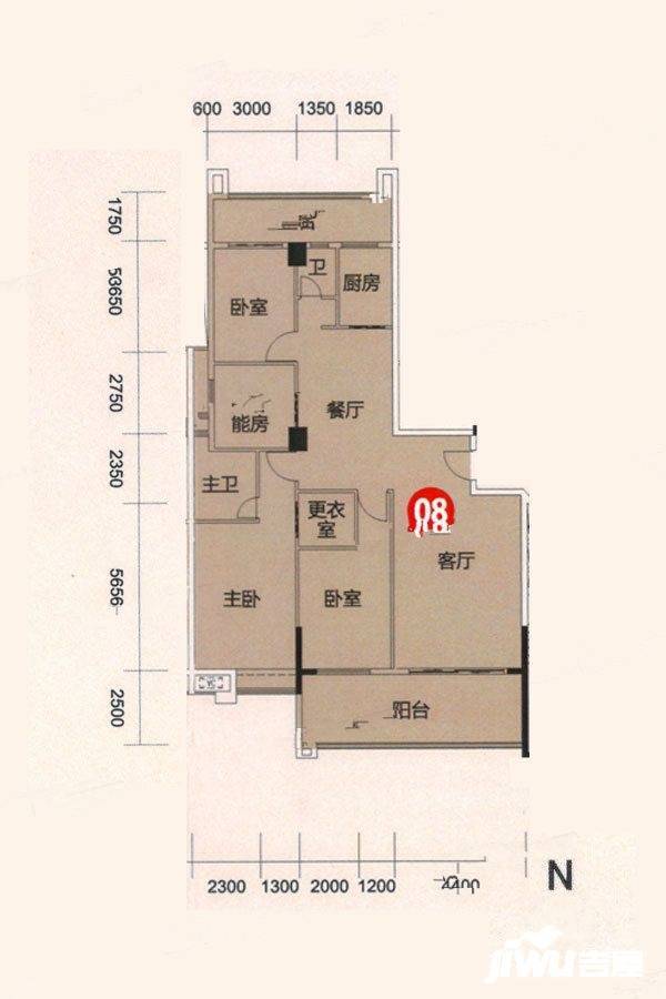 君豪雅园4室2厅2卫166.6㎡户型图