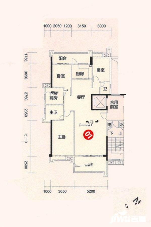 君豪雅园4室2厅2卫172.1㎡户型图