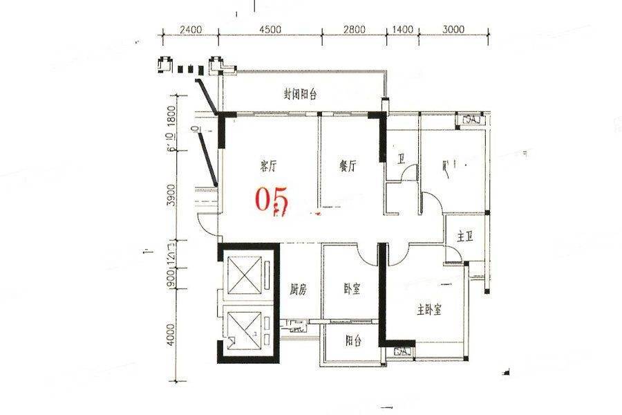 金煌时代雅园3室2厅2卫135㎡户型图