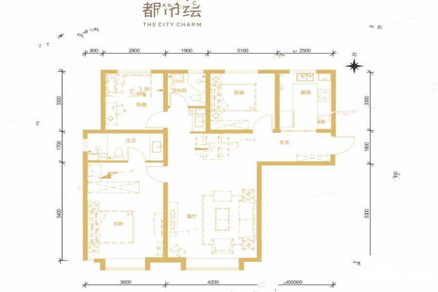 万科大都会3室2厅2卫122㎡户型图