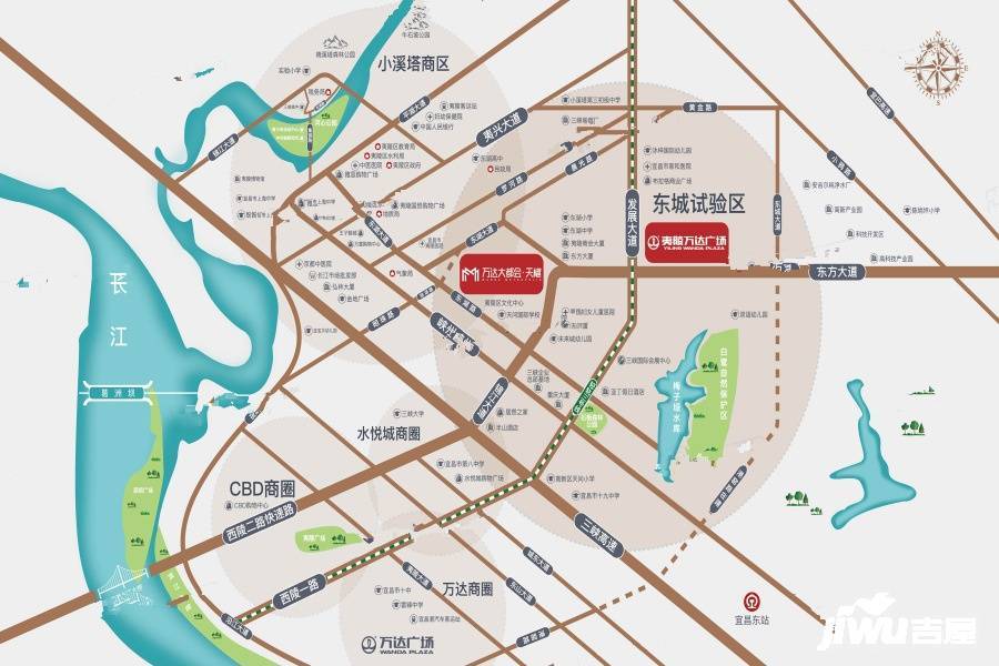 夷陵万达广场位置交通图