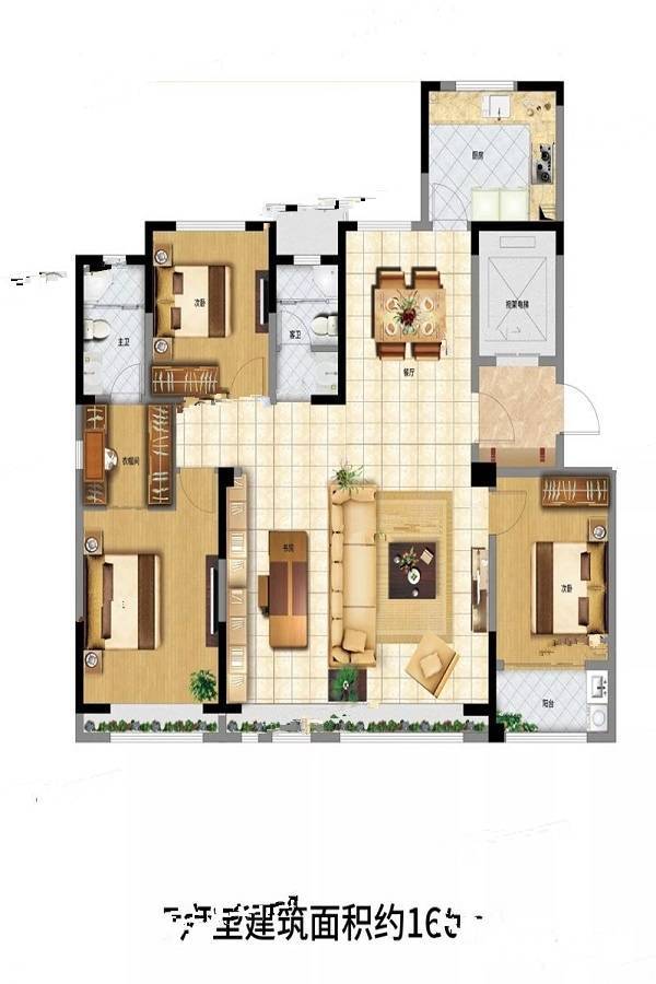 清风熙悦3室2厅2卫160㎡户型图