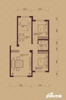 伟业富强天玺2室2厅1卫76.2㎡户型图