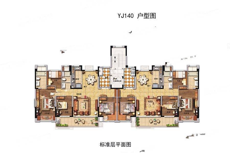 融锦别院4室2厅2卫140㎡户型图