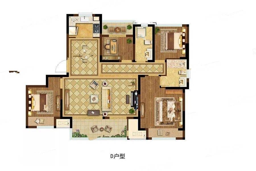 双璟华庭4室2厅2卫135㎡户型图