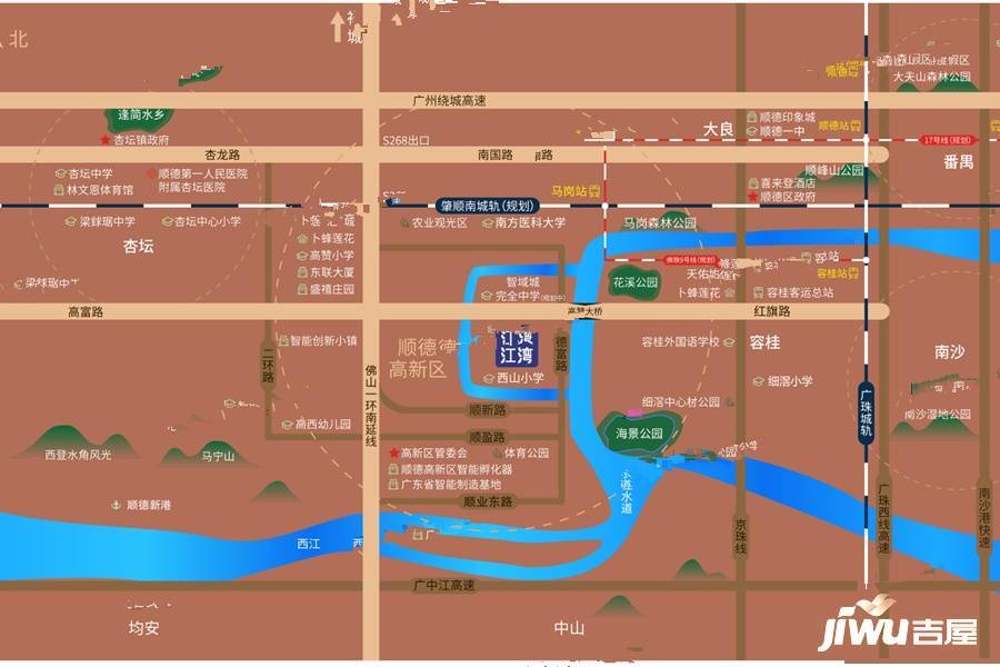 顺德恒大江湾位置交通图