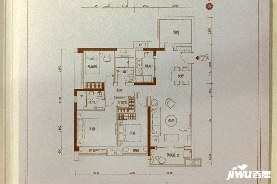 华润置地悦里4室2厅2卫113㎡户型图