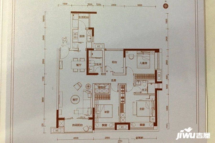 华润置地悦里4室2厅2卫121㎡户型图