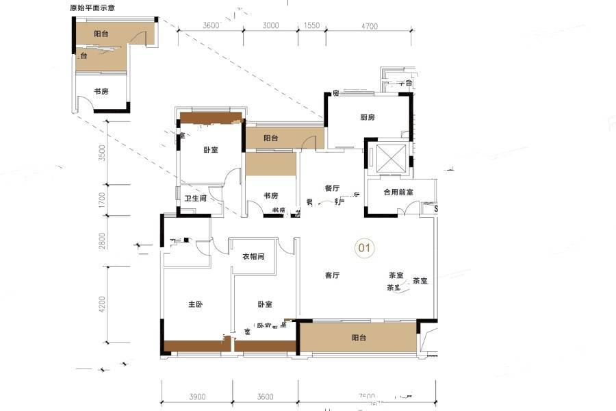 中海云麓公馆4室2厅2卫189㎡户型图