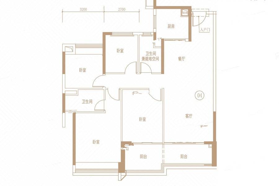 保利和悦滨江4室2厅2卫139㎡户型图