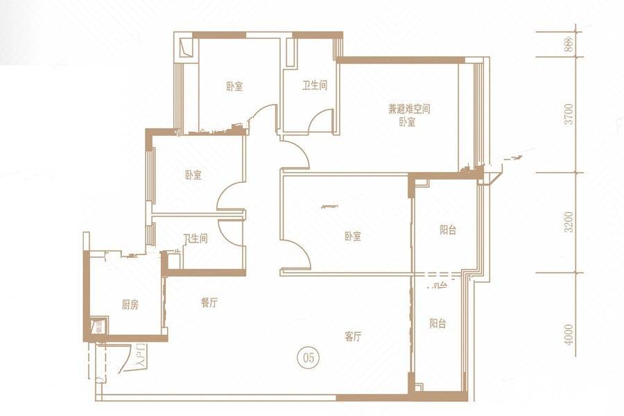 保利和悦滨江4室2厅2卫139㎡户型图