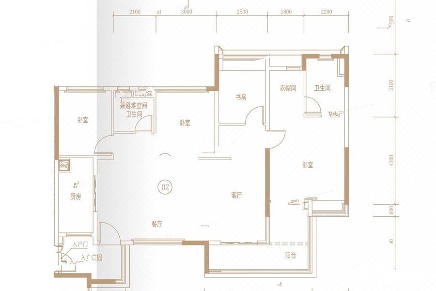 保利和悦滨江4室2厅2卫145㎡户型图