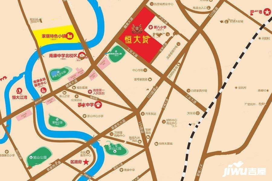 赣州恒大城位置交通图图片