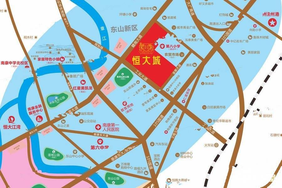 赣州恒大城位置交通图
