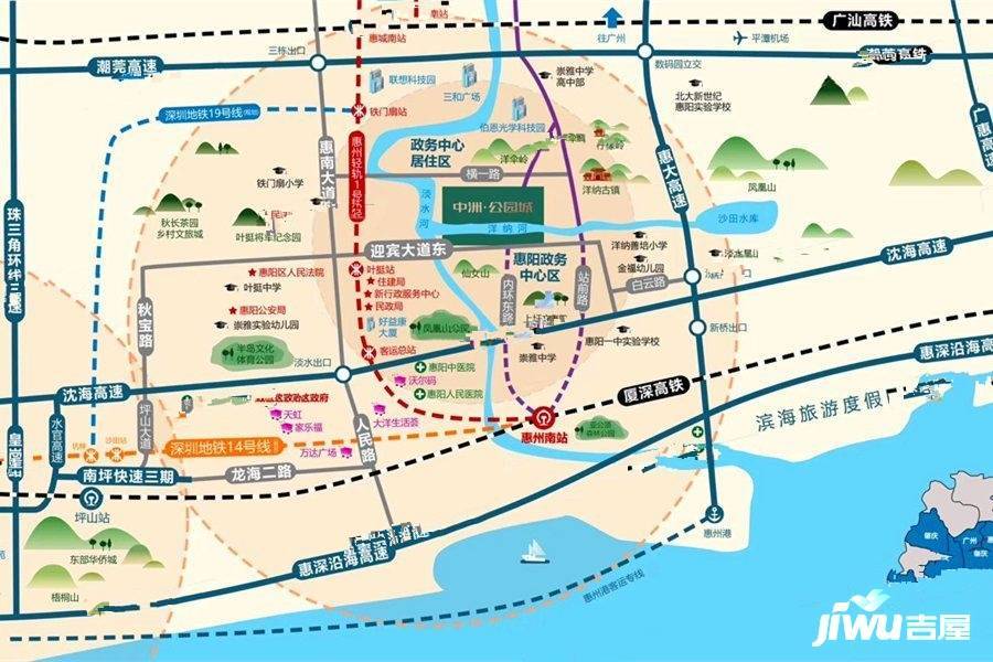中洲河谷花园位置交通图图片